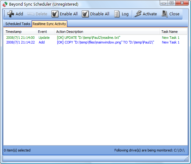 Sync Now! realtime sync